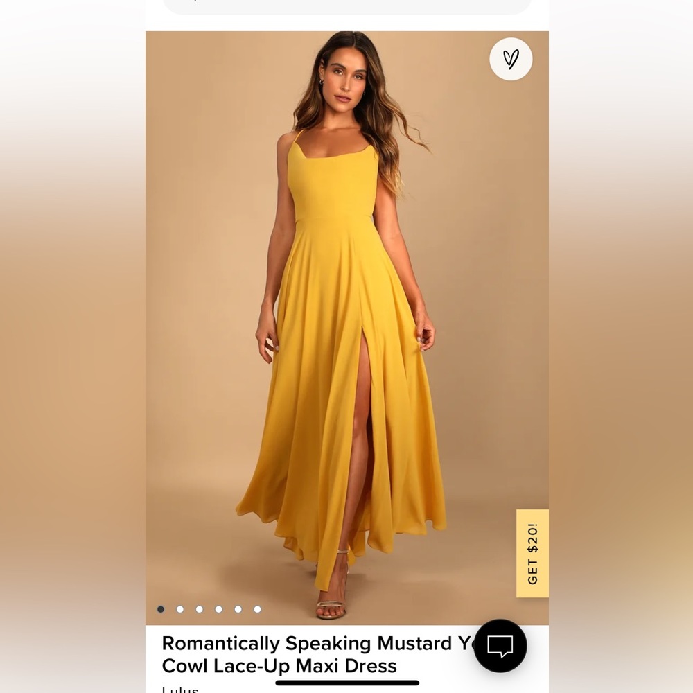 Lulus Yellow Cowl Neck Dress